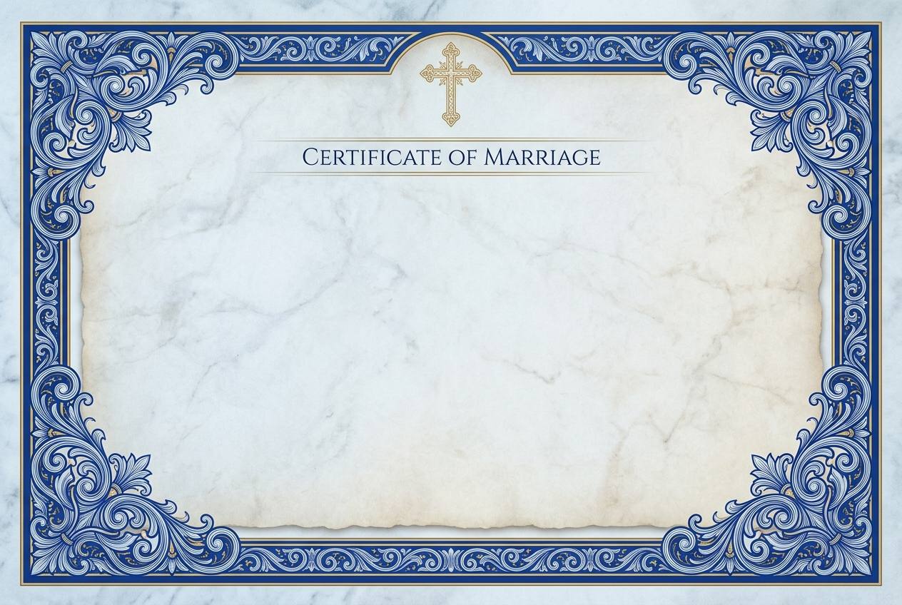 Roman Catholic Certificate of Marriage Template