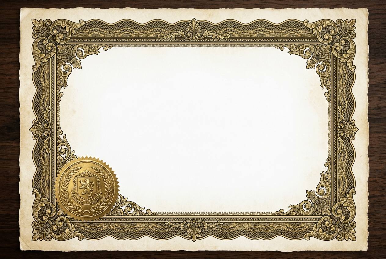 Classic Vintage Guilloche Certificate Template