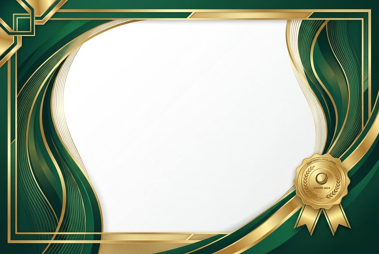 Modern Corporate Emerald Gold Certificate Template