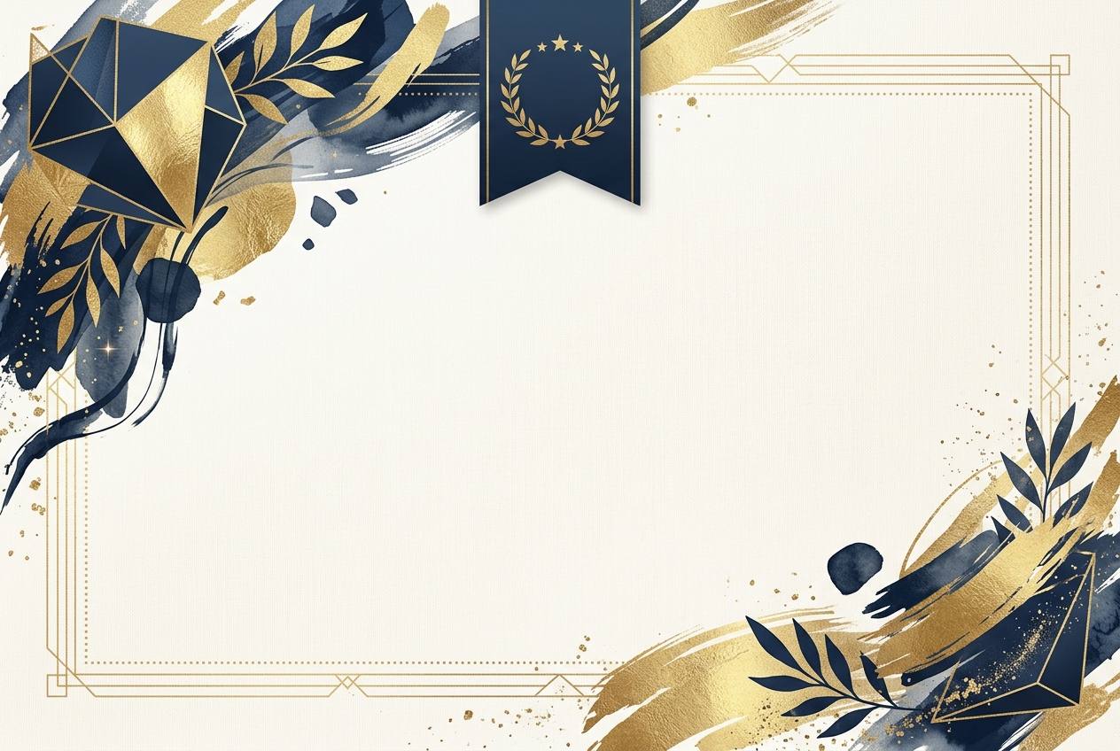 Creative Artistic Gold and Navy Certificate Template