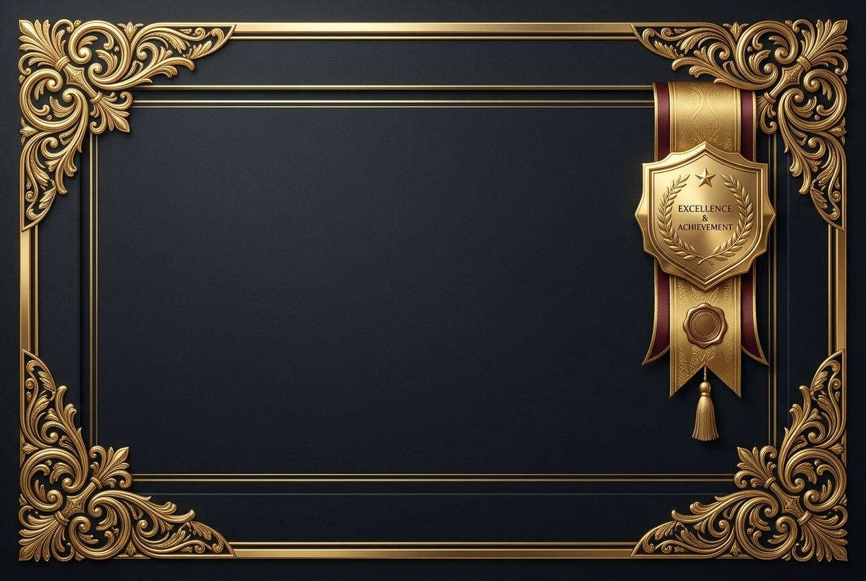 Luxury Executive Dark Gold Certificate Template