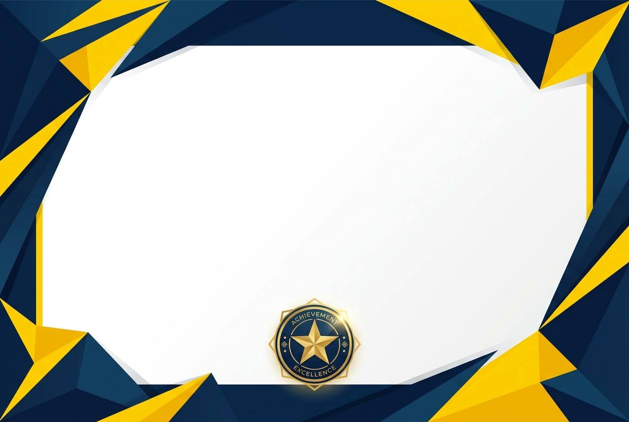 Minimalist Navy Gold Geometric Certificate Template