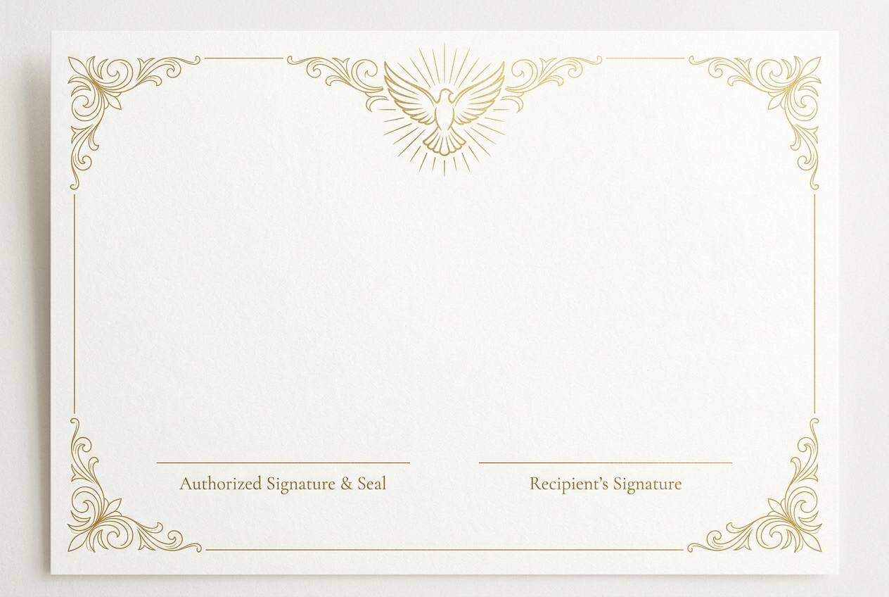 Modern High Elegance Sacred Certificate Template