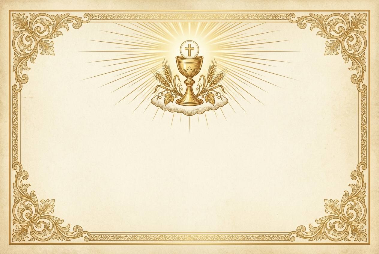 Sacred First Holy Communion Certificate Template